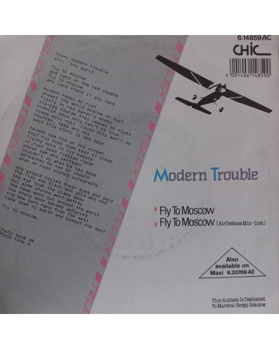 Modern Trouble - Fly To Moscow - Limited Edition, Şeffaf Plak - 45'lik Modern Trouble - Fly To Moscow - Limited Edition, Şeffaf Plak - 45'lik