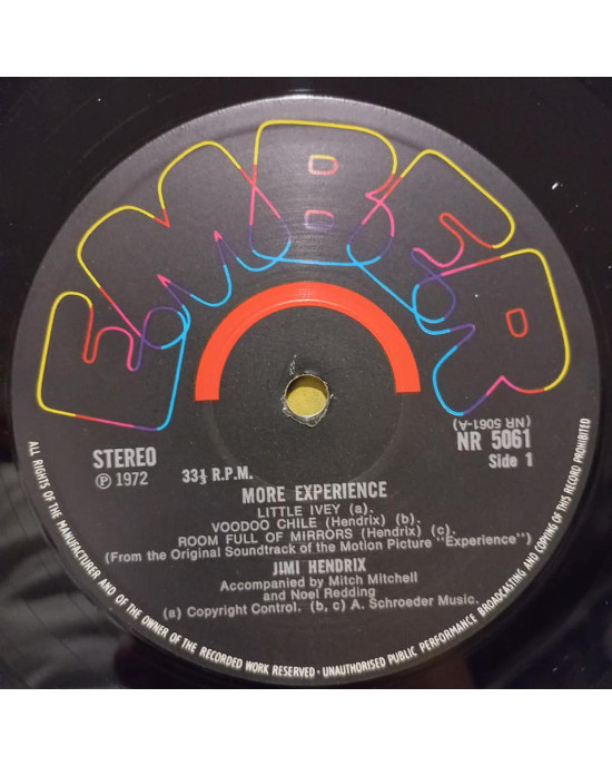 Jimi Hendrix - More  "Experience" Jimi Hendrix (Titles From The Original Sound Track Of The Feature Length Motion Picture) (Volume Two)