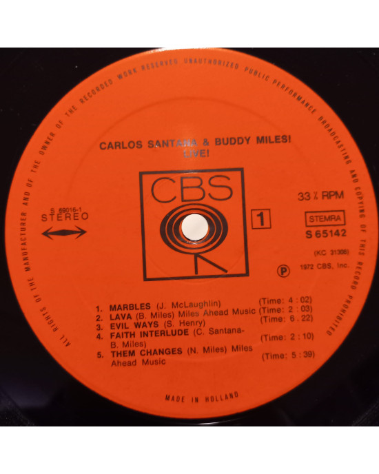 Carlos Santana & Buddy Miles - Carlos Santana & Buddy Miles! Live!