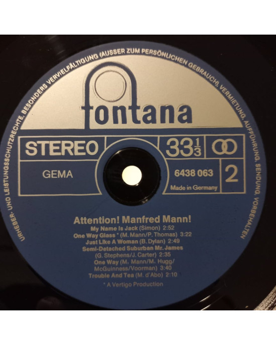 Manfred Mann - Attention! Manfred Mann! Manfred Mann - Attention! Manfred Mann!