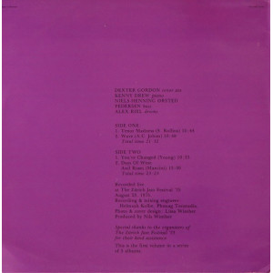 Dexter Gordon - Swiss Nights Vol.1 Dexter Gordon - Swiss Nights Vol.1