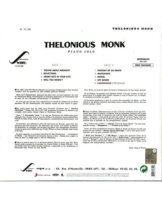 Thelonious Monk - Piano Solo Thelonious Monk - Piano Solo