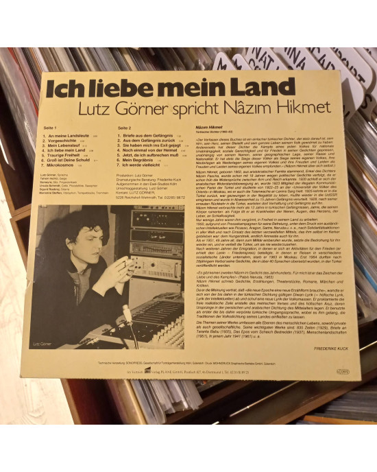 Lutz Görner, Nâzim Hikmet – Ich Liebe Mein Land (Lutz Görner Spricht Nâzim Hikmet) Lutz Görner, Nâzim Hikmet – Ich Liebe Mein Land (Lutz Görner Spricht Nâzim Hikmet)