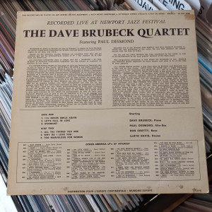 The Dave Brubeck Quartet Featuring: Paul Desmond - Recorded Live At Newport Jazz Festival