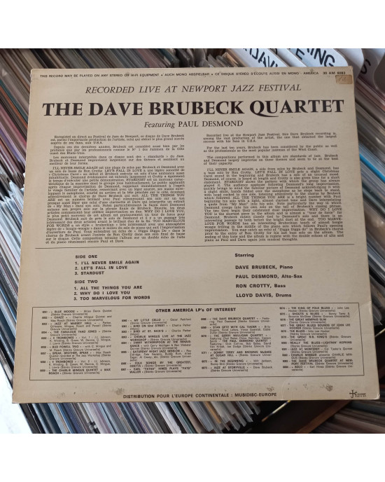 The Dave Brubeck Quartet Featuring: Paul Desmond - Recorded Live At Newport Jazz Festival
