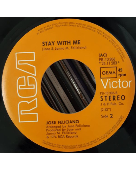 Jose Feliciano - Twilight Time / Stay With Me - 45'lik Jose Feliciano - Twilight Time / Stay With Me - 45'lik