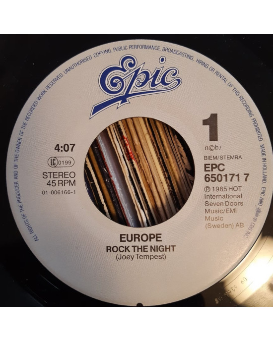 Europe - Rock The Night / Seven Doors Hotel - 45'lik Europe - Rock The Night / Seven Doors Hotel - 45'lik