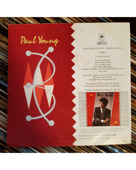 Paul Young - Come Back And Stay / Yours - 45'lik Paul Young - Come Back And Stay / Yours - 45'lik