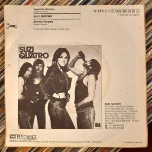 Suzi Quatro ‎– Daytona Demon / Roman Fingers - 45'lik