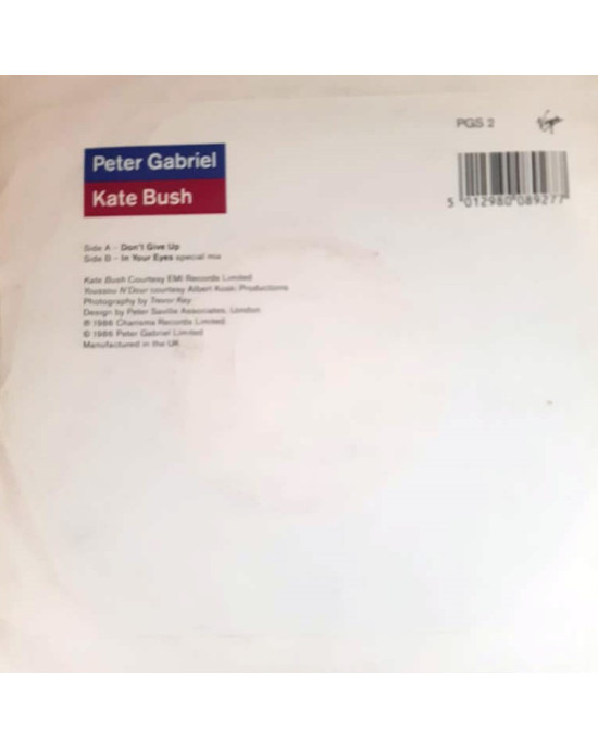 Peter Gabriel & Kate Bush - Don't Give Up / In Your Eyes - 45'lik Peter Gabriel & Kate Bush - Don't Give Up / In Your Eyes - 45'lik