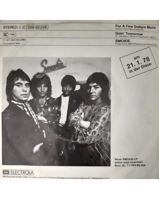 Smokie - For A Few Dollars More - 45'lik Smokie - For A Few Dollars More - 45'lik