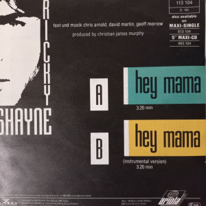 Ricky Shayne - Hey Mama - 45'lik