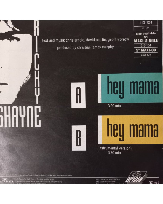 Ricky Shayne - Hey Mama - 45'lik Ricky Shayne - Hey Mama - 45'lik