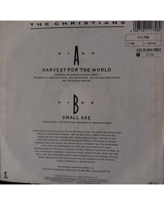 The Christians - Harvest For The World - 45'lik The Christians - Harvest For The World - 45'lik