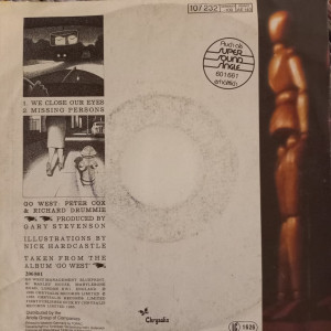 Go West - We Close Our Eyes - 45'lik