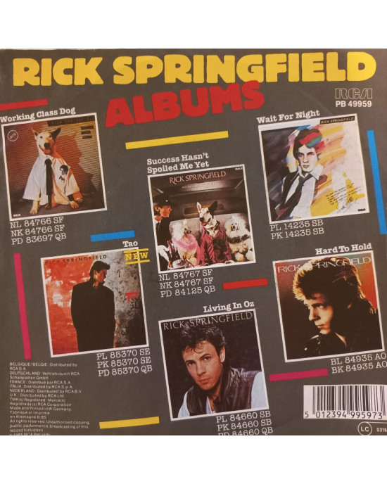Rick Springfield - State Of The Heart - 45'lik