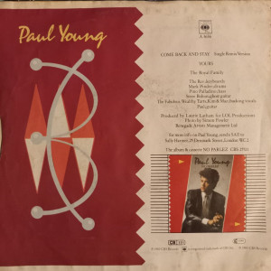 Paul Young - Come Back And Stay / Yours - 45'lik Paul Young - Come Back And Stay / Yours - 45'lik