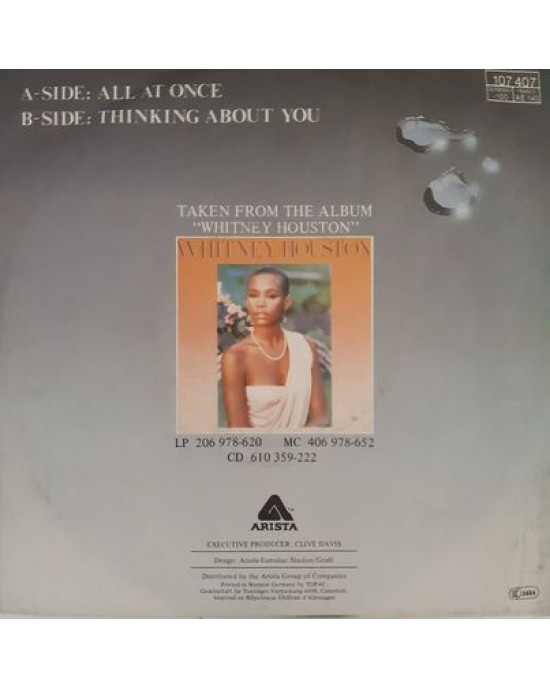 Whitney Houston - All At Once - 45'lik Whitney Houston - All At Once - 45'lik