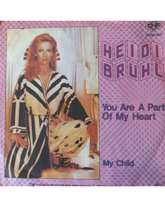 Heidi Brühl - You Are A Part Of My Heart - 45'lik Heidi Brühl - You Are A Part Of My Heart - 45'lik