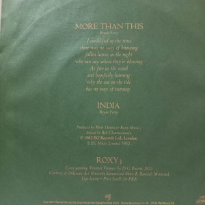 Roxy Music - More Than This - 45'lik Roxy Music - More Than This - 45'lik