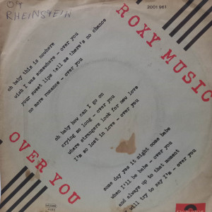 Roxy Music - Over You - 45'lik
