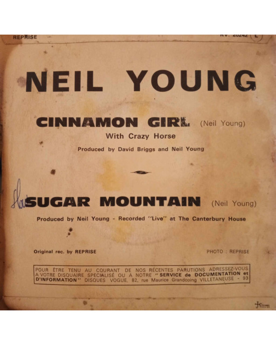 Neil Young With Crazy Horse - Cinnamon Girl / Sugar Mountain - 45'lik Neil Young With Crazy Horse - Cinnamon Girl / Sugar Mountain - 45'lik