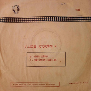 Alice Cooper - Hello Hurray - 45'lik - 1973, Türkiye Alice Cooper - Hello Hurray - 45'lik - 1973, Türkiye