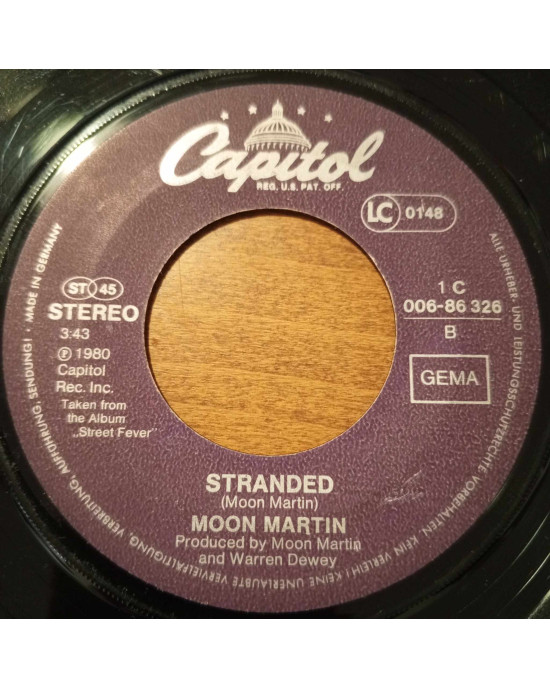 Moon Martin - Bad News / Stranded- 45'lik Moon Martin - Bad News / Stranded- 45'lik