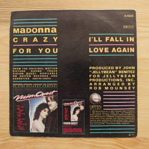 Madonna - Crazy For You - 45'lik