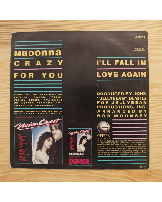 Madonna - Crazy For You - 45'lik Madonna - Crazy For You - 45'lik