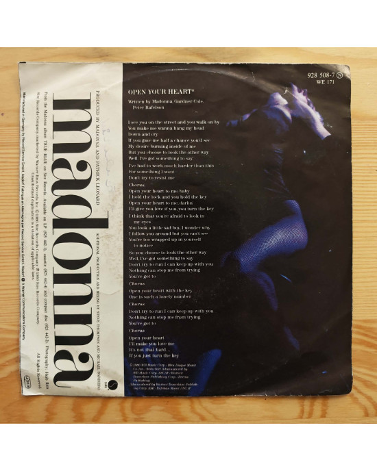 Madonna - Open Your Heart / White Heat - 45'lik Madonna - Open Your Heart / White Heat - 45'lik