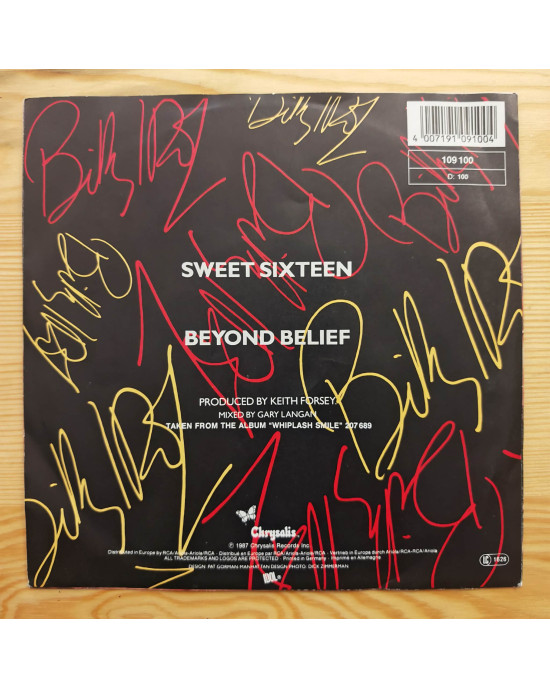 Billy Idol - Sweet Sixteen / Beyond Belief - 45'lik Billy Idol - Sweet Sixteen / Beyond Belief - 45'lik
