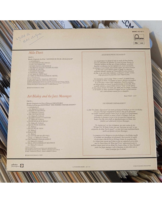 Art Blakey And The Jazz Messengers / Miles Davis - Ascenseur Pour L'Échafaud / Des Femmes Disparaissent Art Blakey And The Jazz Messengers / Miles Davis - Ascenseur Pour L'Échafaud / Des Femmes Disparaissent
