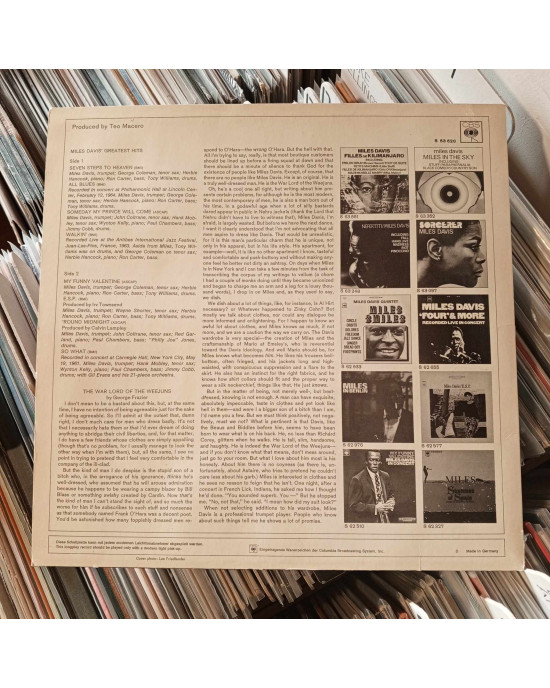 Miles Davis - Miles Davis' Greatest Hits - 1969, Almanya Miles Davis - Miles Davis' Greatest Hits - 1969, Almanya