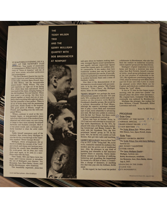 The Teddy Wilson Trio & Gerry Mulligan Quartet With Bob Brookmeyer & Bill Evans - At Newport - 1978, Japonya