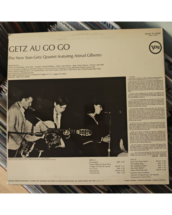 The New Stan Getz Quartet Featuring Astrud Gilberto - Getz Au Go Go