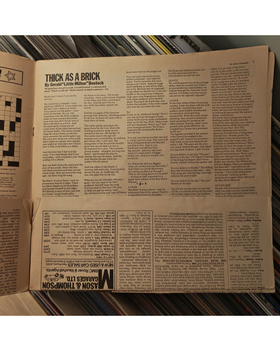 Jethro Tull - Thick As A Brick - Gazete Kapak Jethro Tull - Thick As A Brick - Gazete Kapak