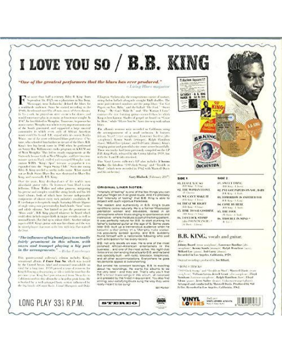 B.B. King - I Love You So + 2 Bonus Tracks! B.B. King - I Love You So + 2 Bonus Tracks!
