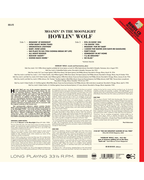 Howlin' Wolf - Moanin' In The Moonlight - LP+CD