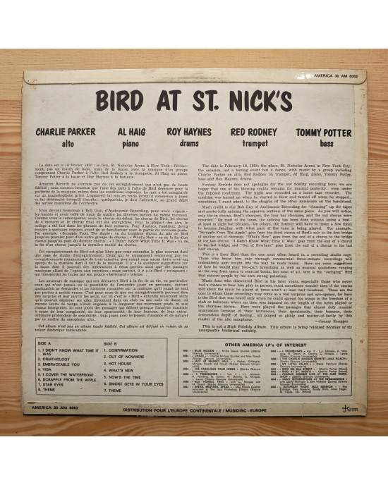 Charlie Parker - Bird At St. Nicks