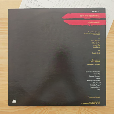 Sonny Rollins - Don't Stop The Carnival - 1978, Japonya