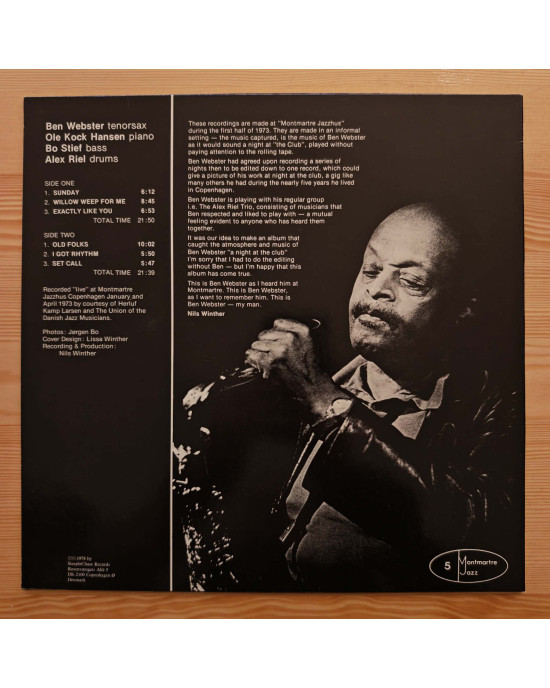 Ben Webster - My Man - Live At Montmartre 1973