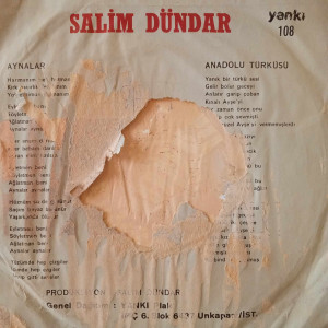 Salim Dündar - Aynalar / Anadolu Türküsü - 45'lik Salim Dündar - Aynalar / Anadolu Türküsü - 45'lik