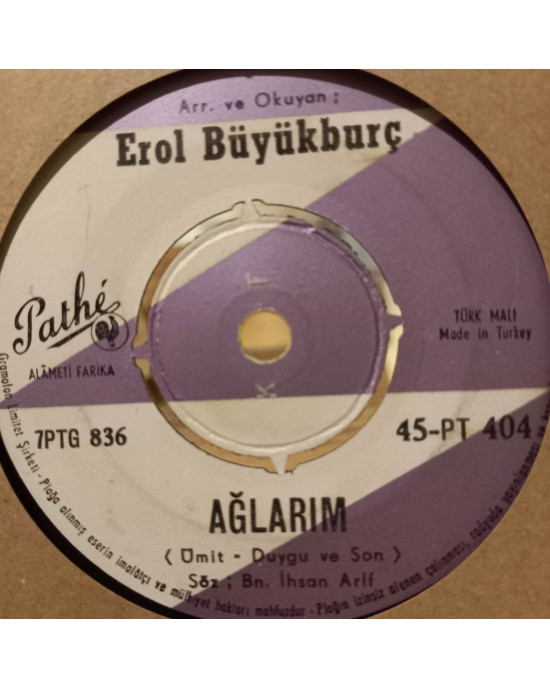 Erol Büyükburç - Ağlarım / Vino - Dinero E Amore - 45'lik Erol Büyükburç - Ağlarım / Vino - Dinero E Amore - 45'lik