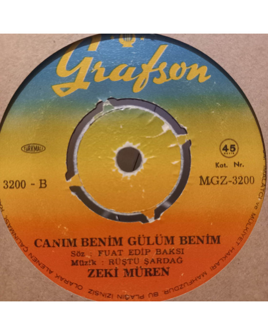 Zeki Müren - Gül Ağacı Değilem / Canım Benim Gülüm Benim - 45'lik Zeki Müren - Gül Ağacı Değilem / Canım Benim Gülüm Benim - 45'lik