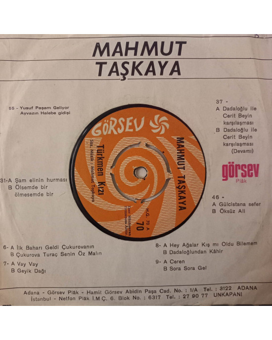 Mahmut Taşkaya - Senem / Türkmen Kızı - 45'lik Mahmut Taşkaya - Senem / Türkmen Kızı - 45'lik