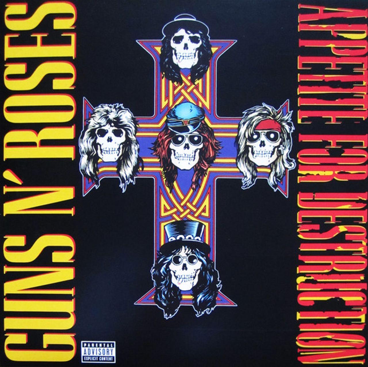 Guns N' Roses - Appetite for Destruction haç ve beş kafatası kapağı